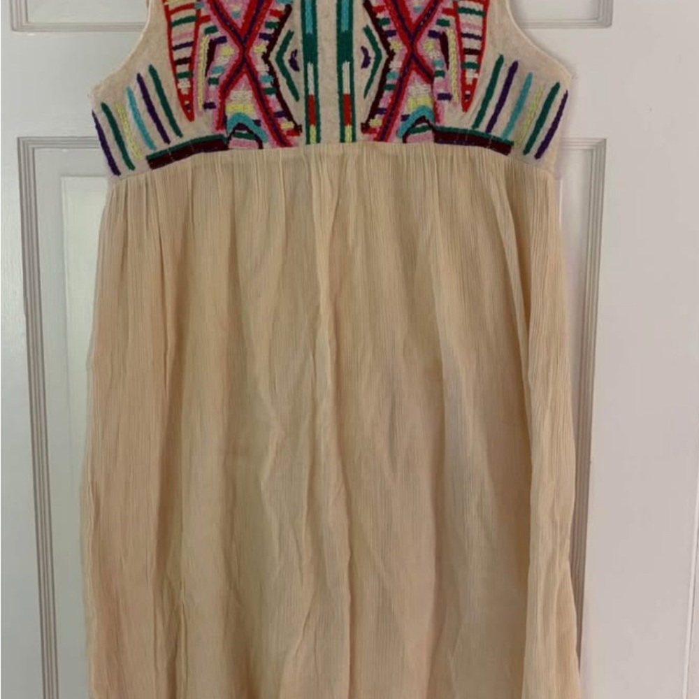 Vintage (2010) Anthropologie Multicolor Embroidered Gryphon dress